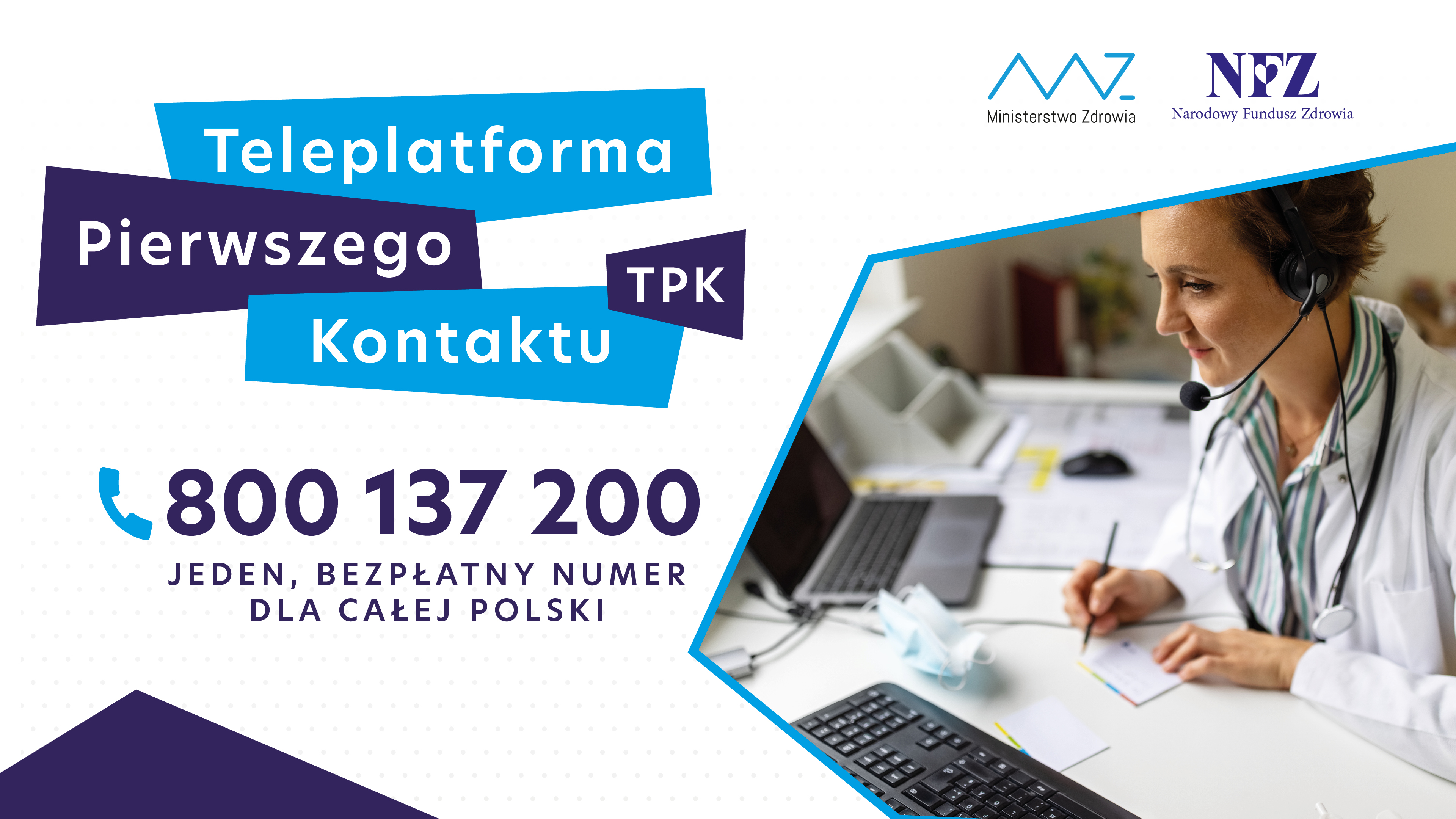 Plakat: TPK - 800 137 200 – jeden numer w całej Polsce  Pomoc medyczna nocą i w święta