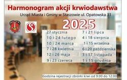 Harmonogram: akcji krwiodawstwa w Staszowie w 2024 roku
