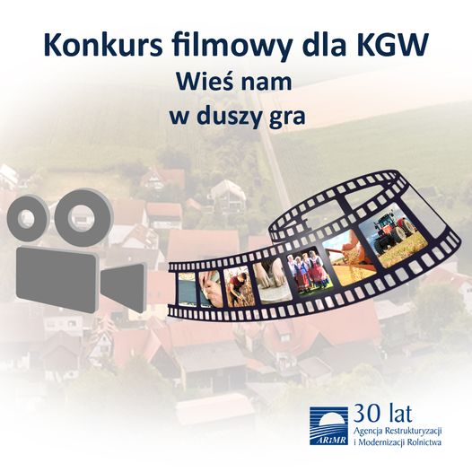 Plakat/grafika informująza o&nbsp;konkursie filmowym dla KGW
