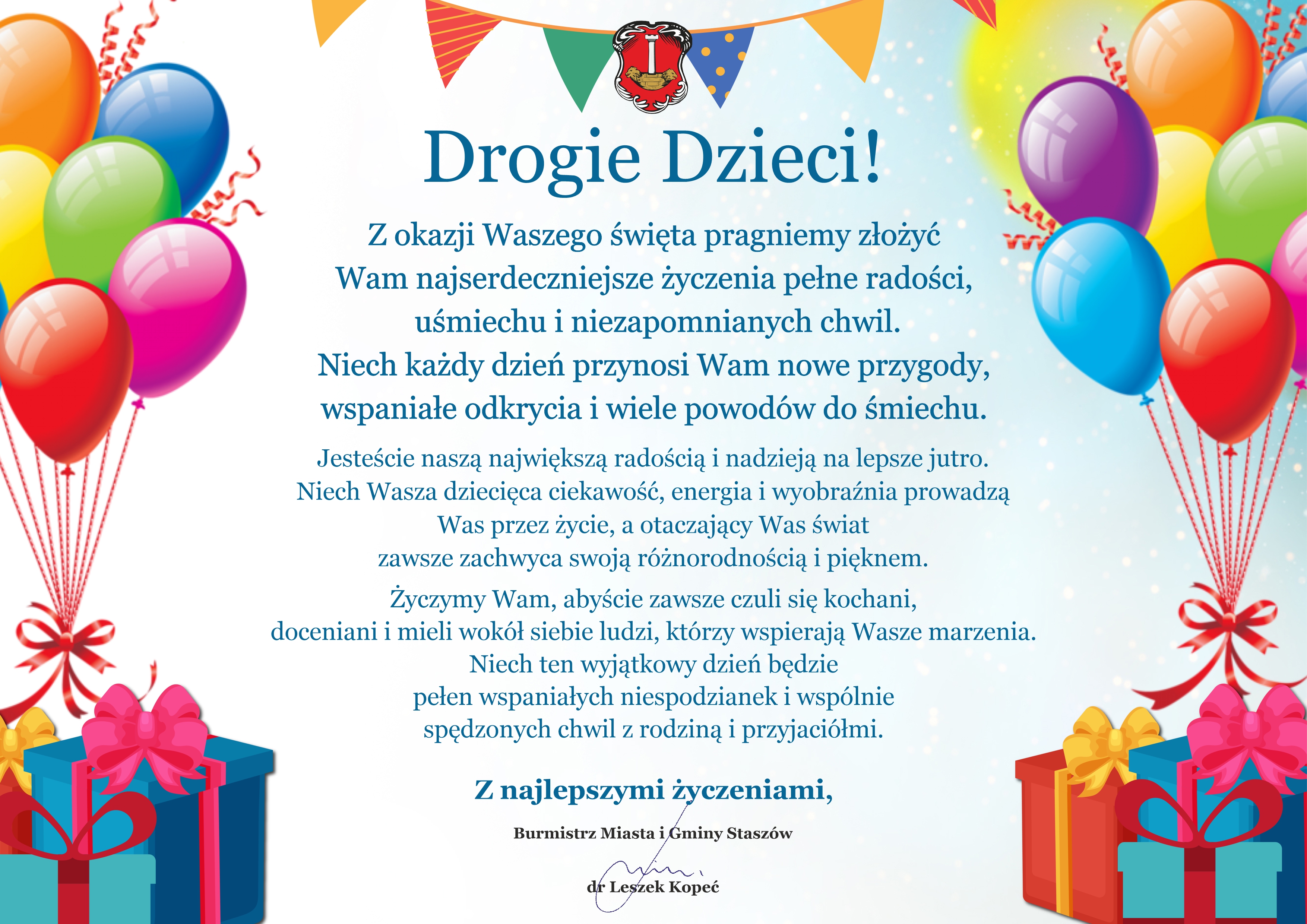 Grafika: Życzenia z&nbsp;okazji Dnia Dziecka