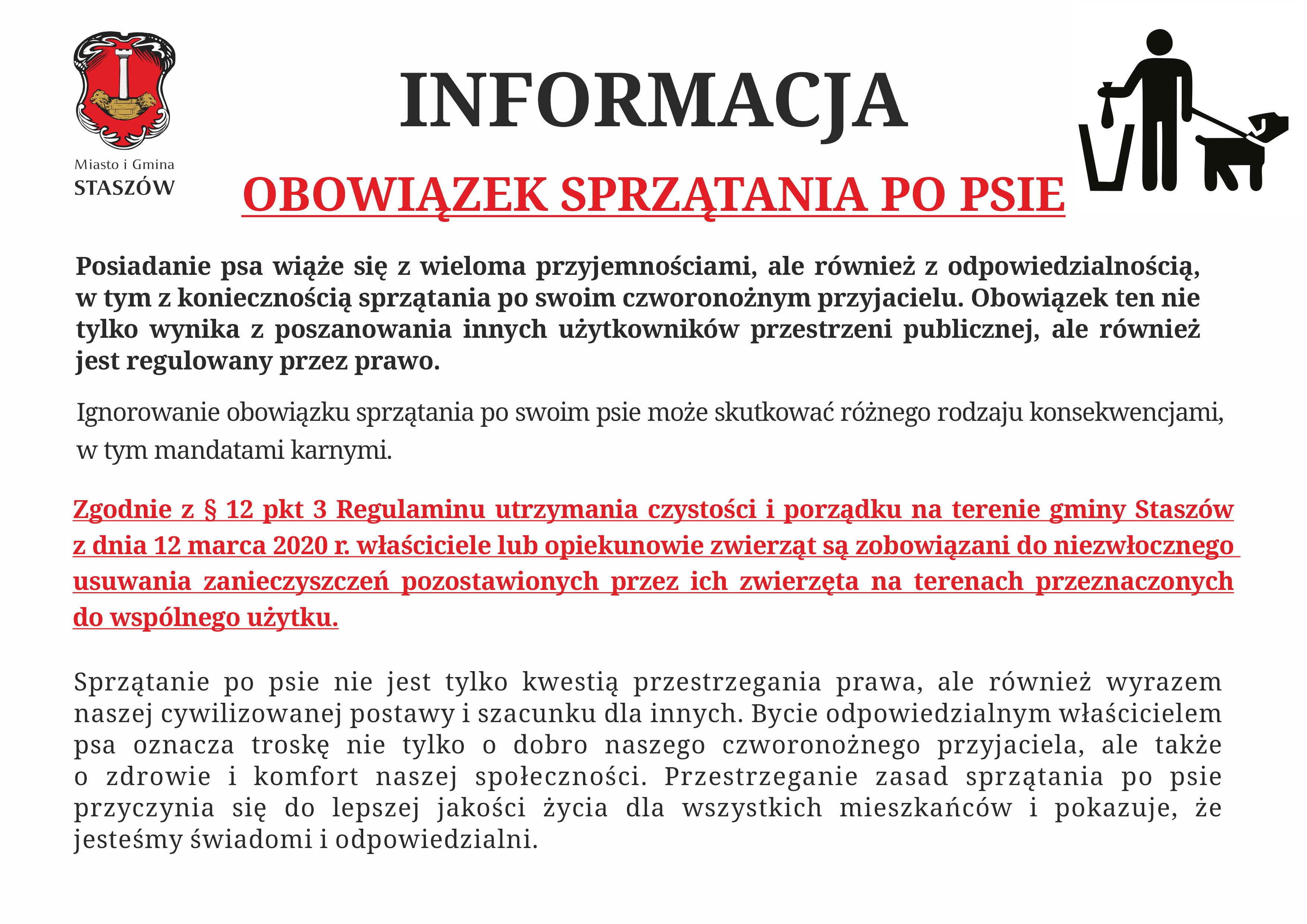 Grafika: Obowiązek sprzątania po psie
