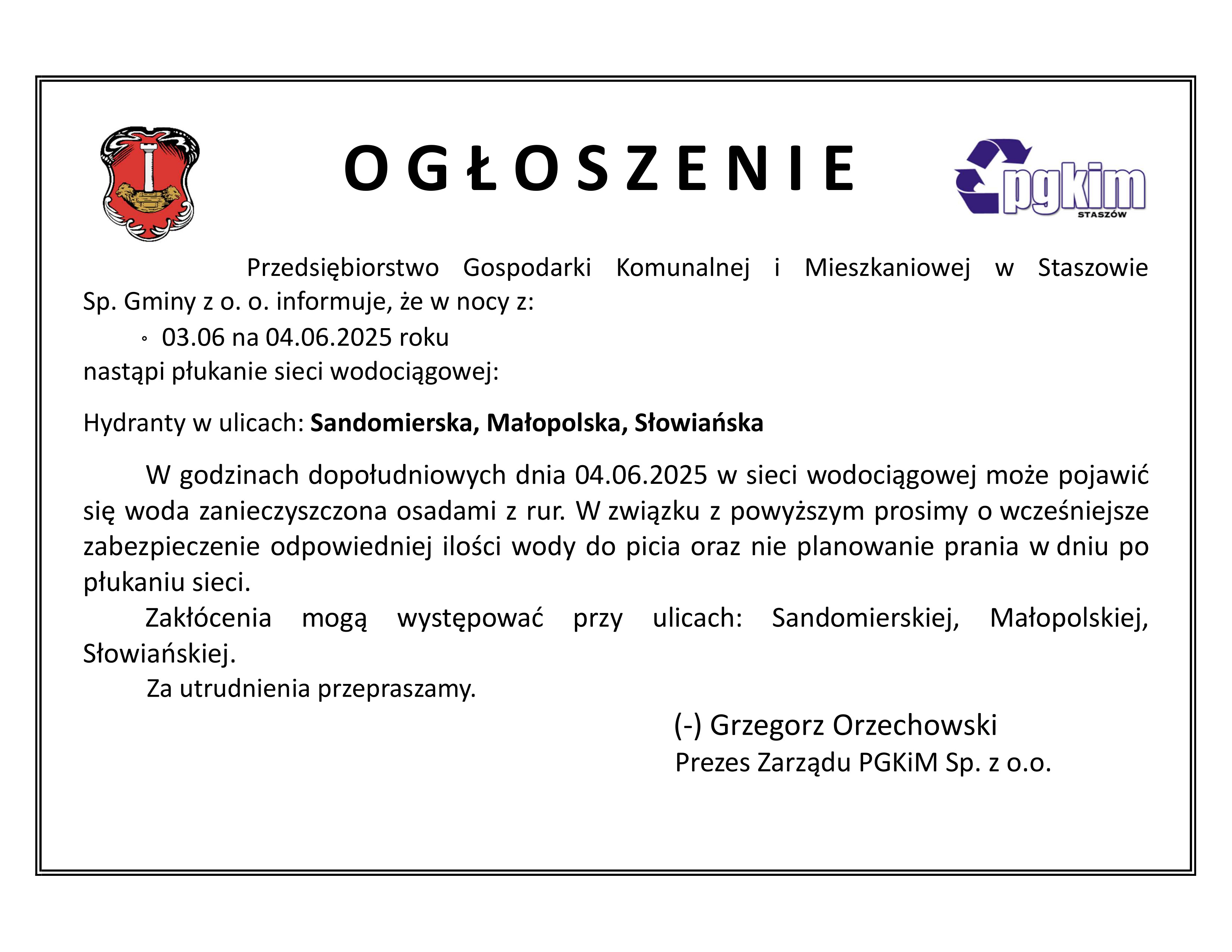 ogłoszenie