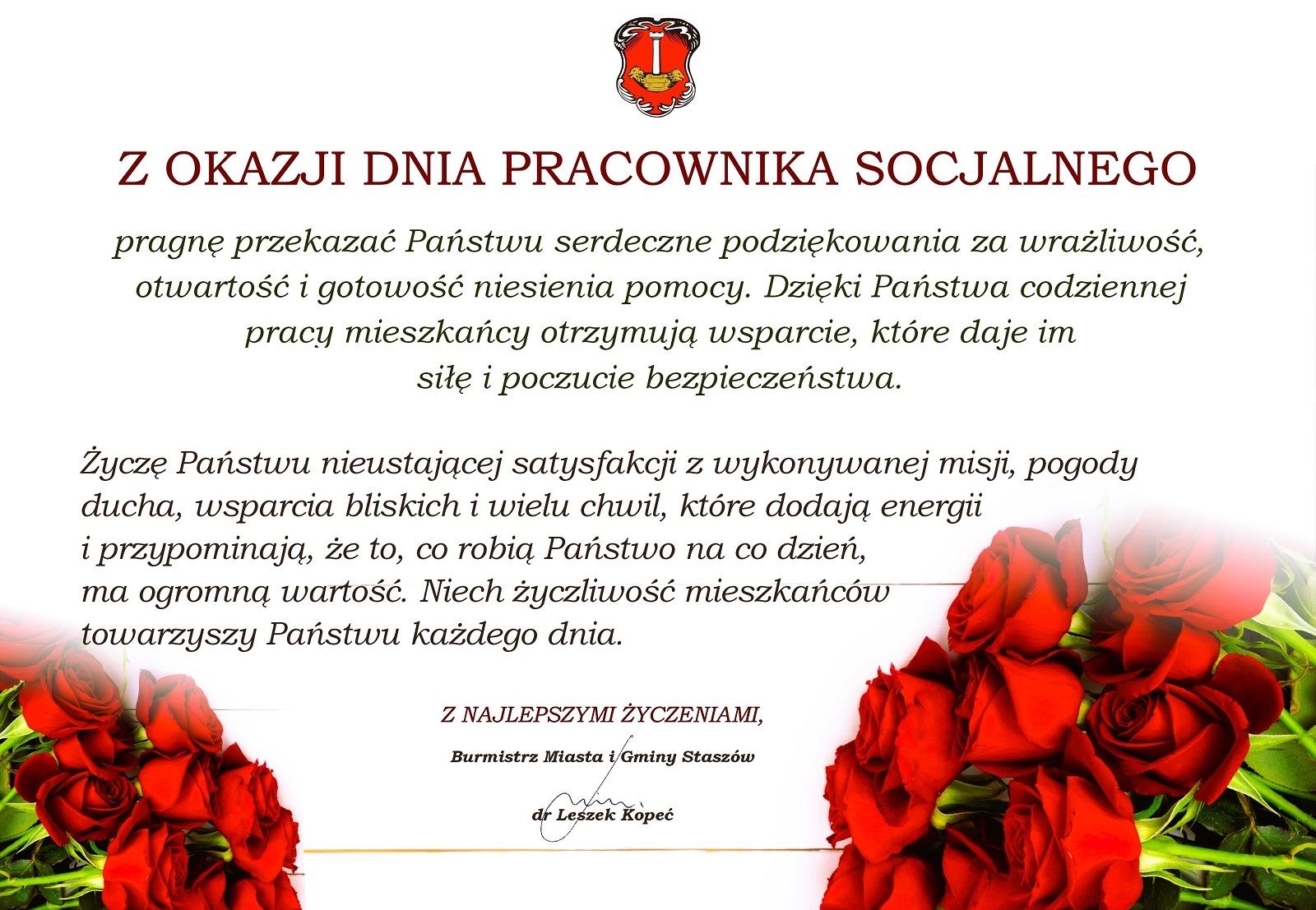 Grafika: Życzenia z&nbsp;okazji Dnia Pracownika Socjalnego