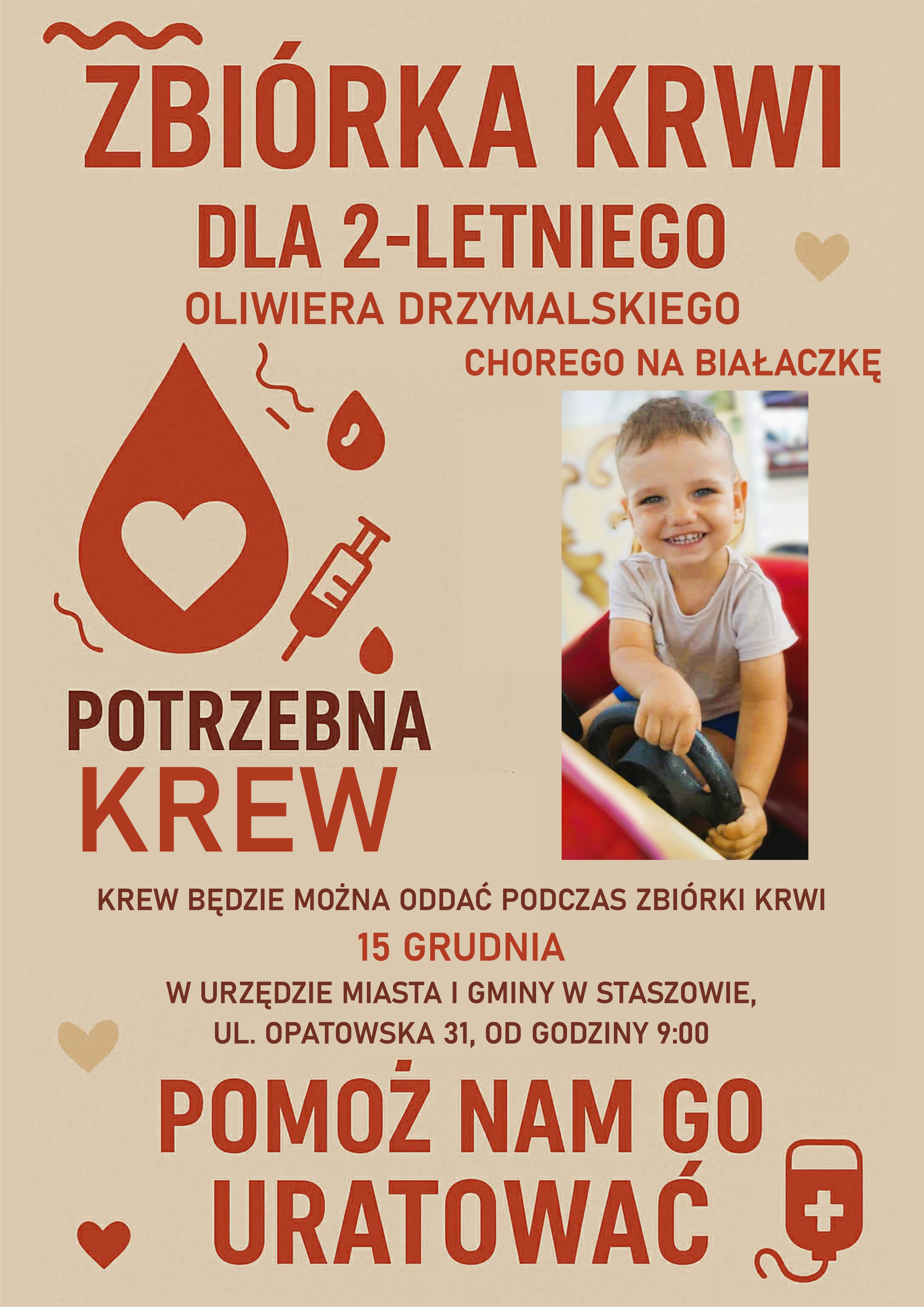Plakat: Pom&oacute;żmy 2-letniemu Oliwierowi!_15_12_2025