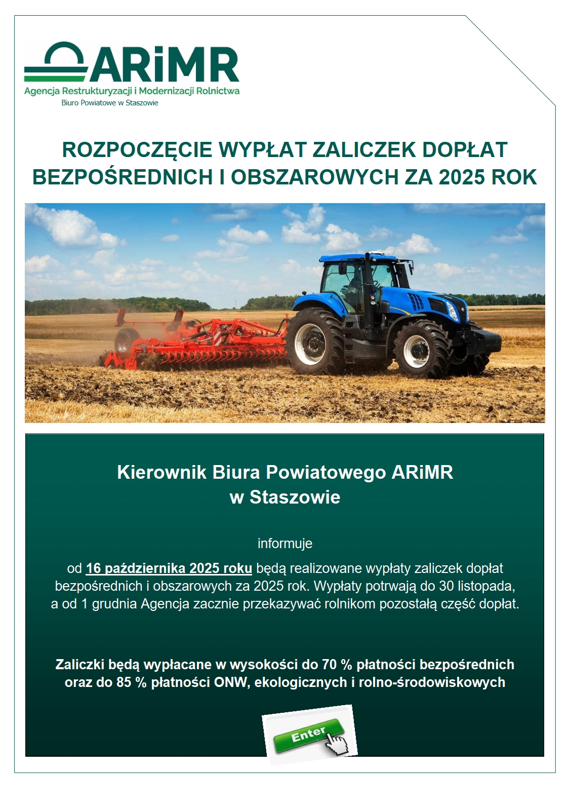 Plakat: Informacja ARiMR