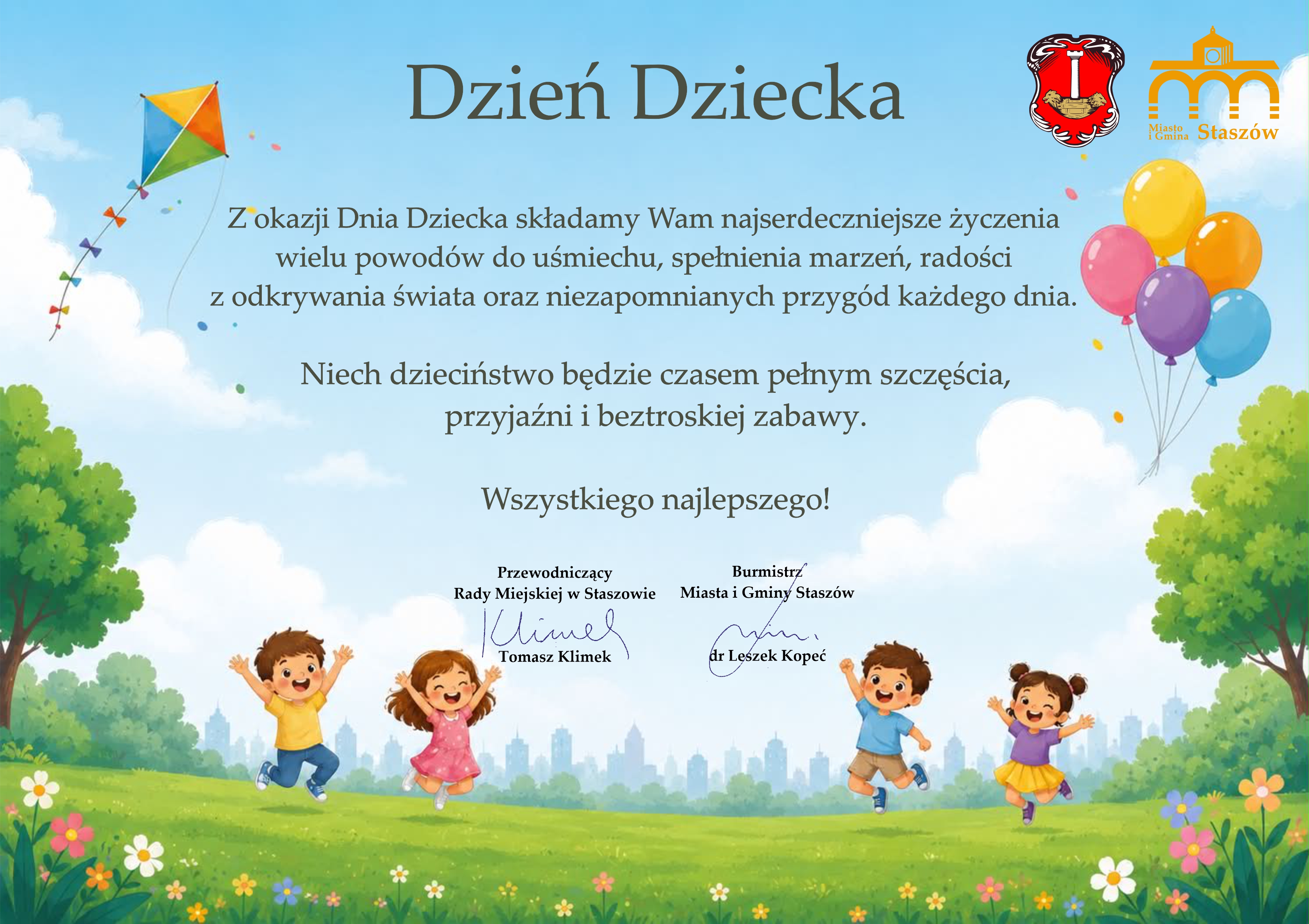 Grafika: Życzenia z&nbsp;okazji Dnia Dziecka