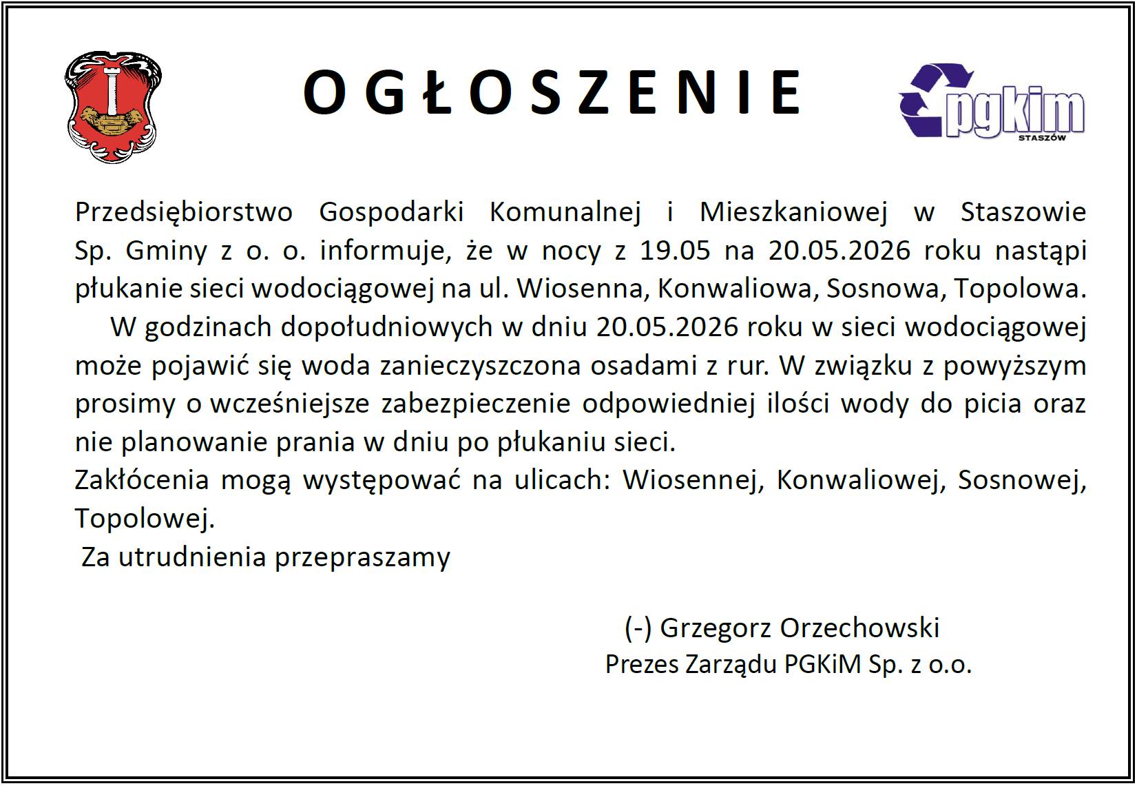 OGŁOSZENIE