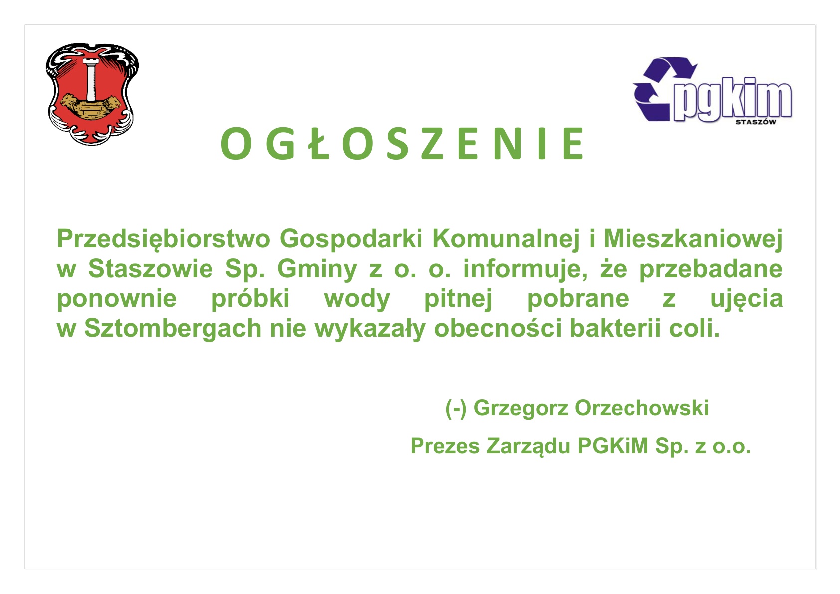 OGŁOSZENIE