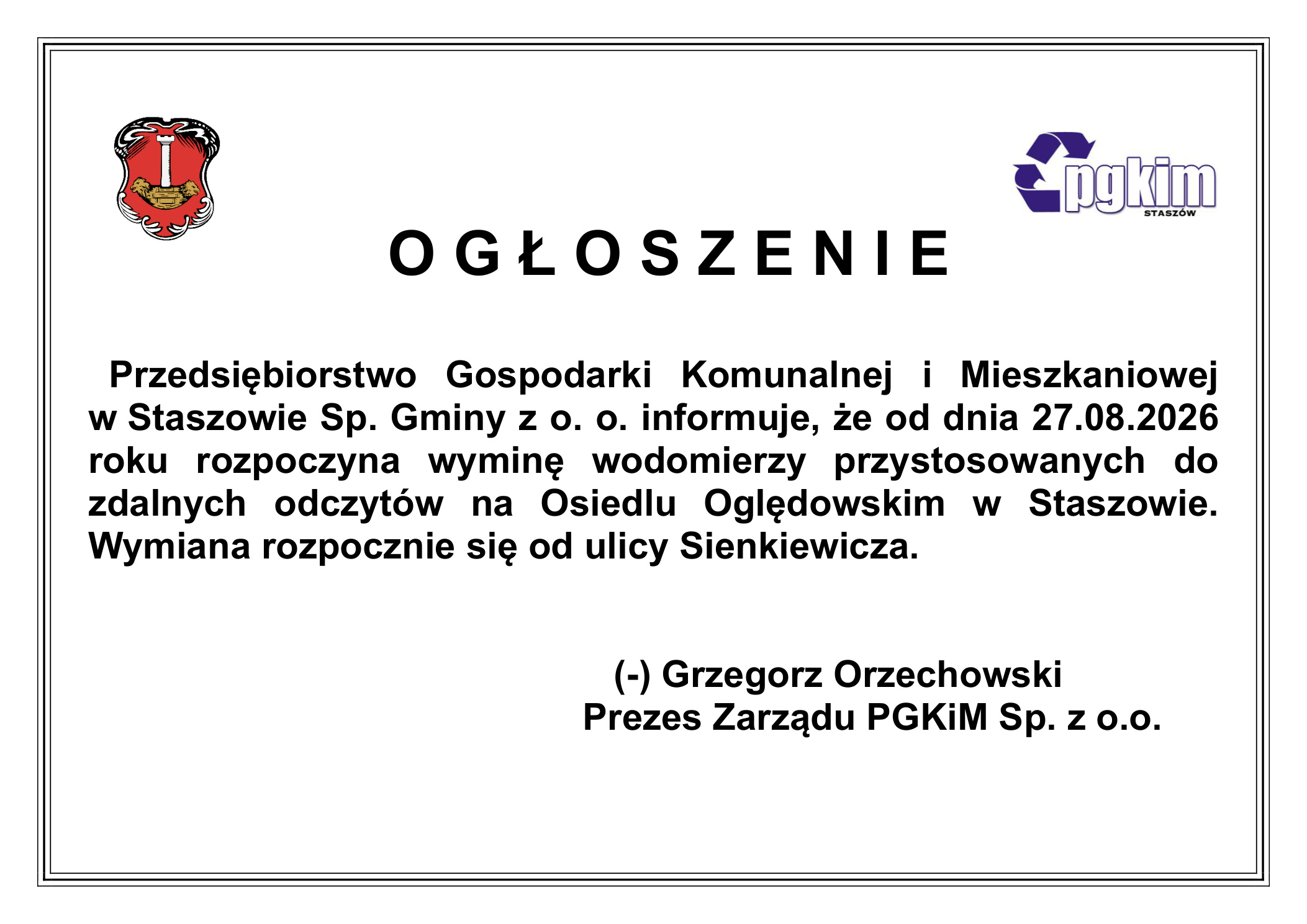 ogłoszenie