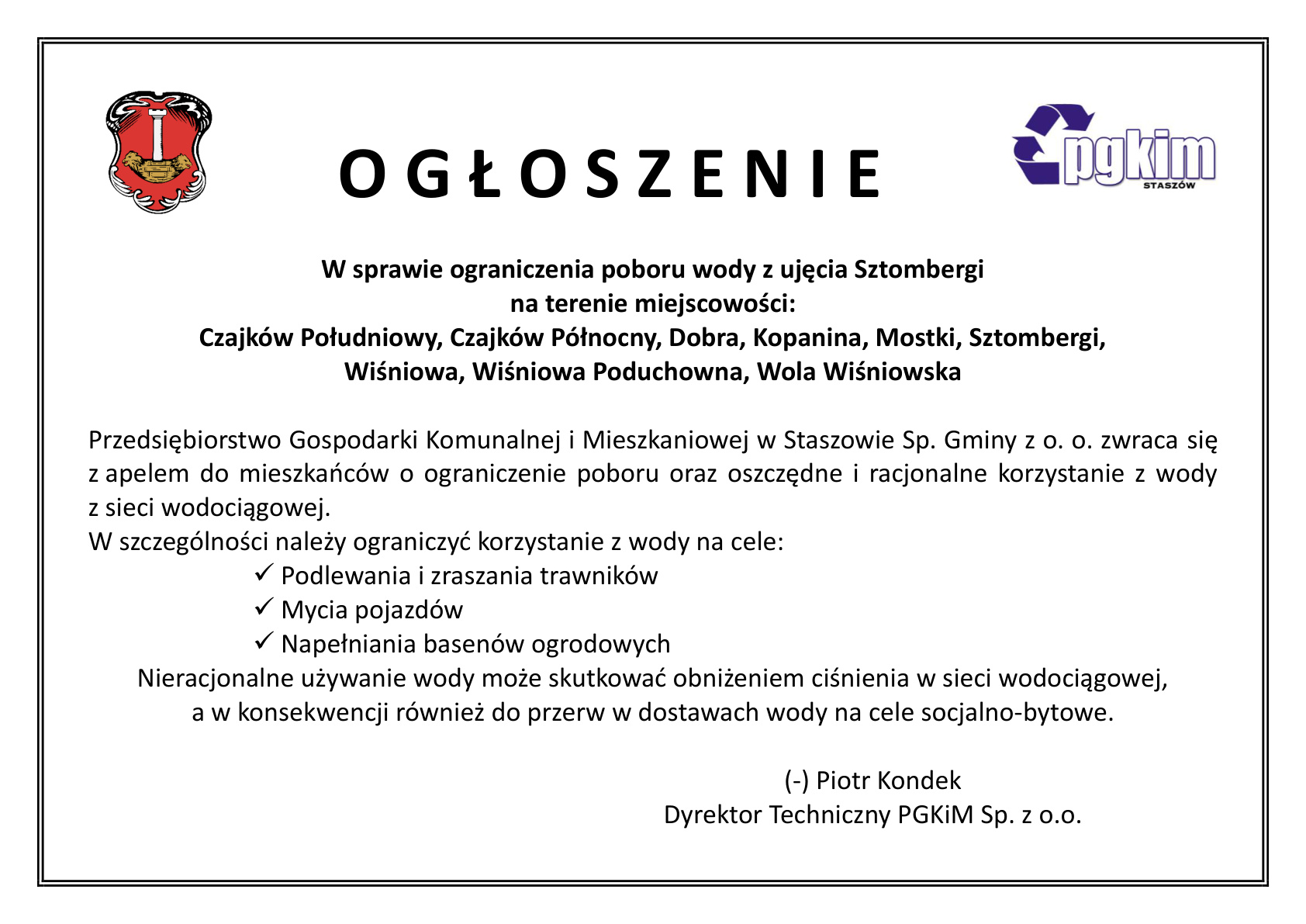 OGŁOSZENIE