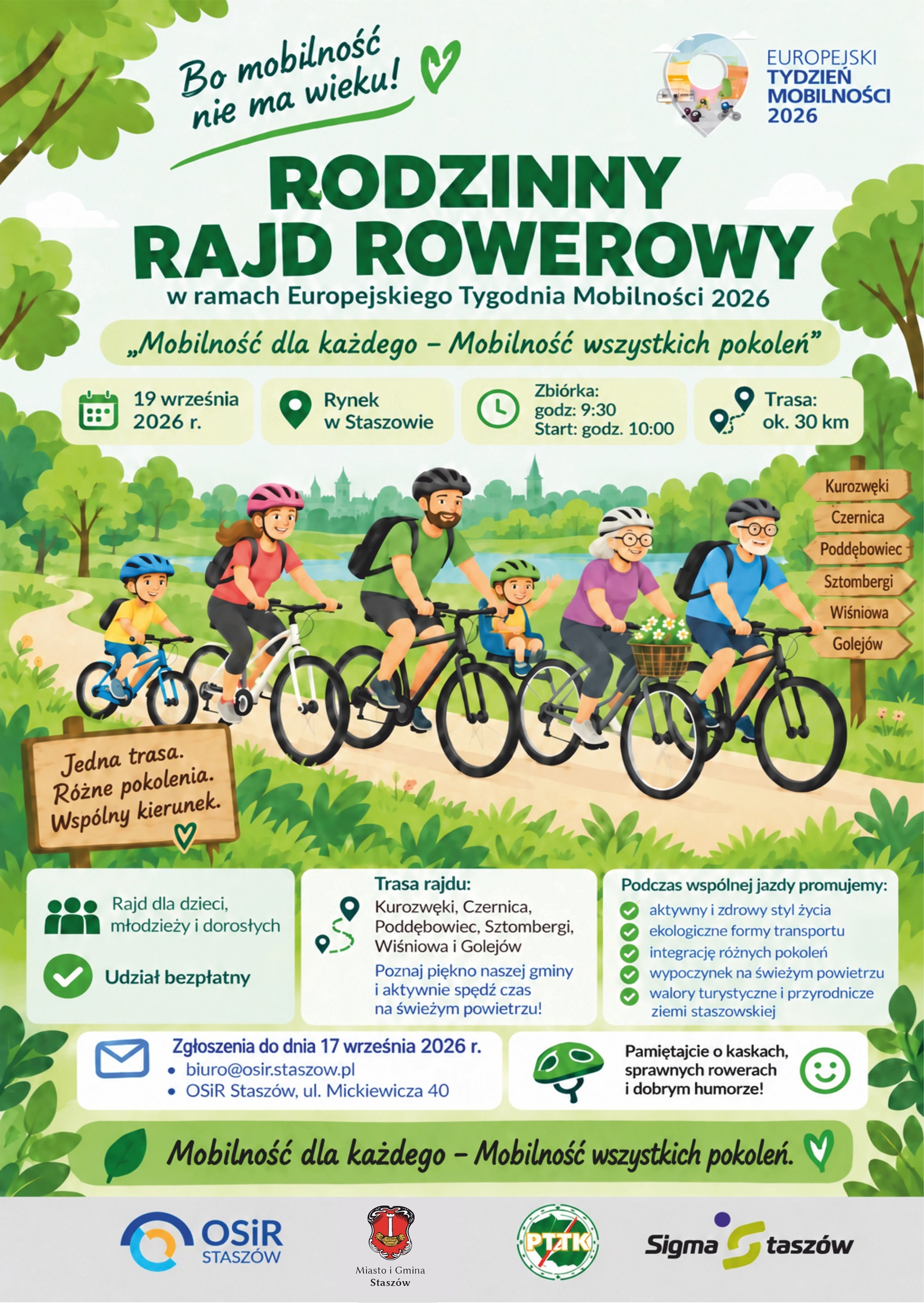 Plakayt: Rodzinny Rajd Rowerowy w&nbsp;ramach Europejskiego Tygodnia Mobilności 2026