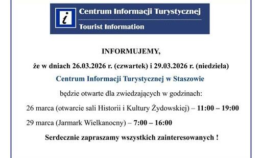 Zdjęcie do Godziny otwarcia CIT w Staszowie w dniach 26 i 29 marca 2026 r.