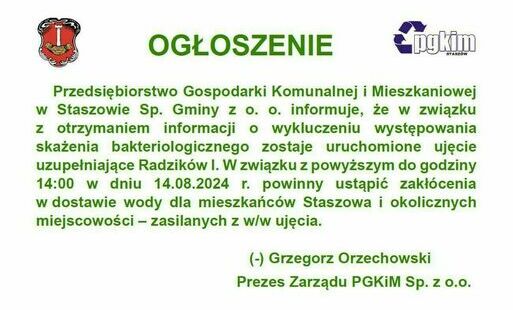 Zdjęcie do Ponowne ruchomienie ujęcia uzupełniającego Radzik&oacute;w I