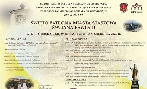 Plakat: Święto Patrona Miasta Staszowa św. Jana Pawła II