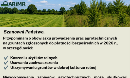 Zdjęcie do ARiMR przypomina o obowiązku prowadzenia prac agrotechnicznych
