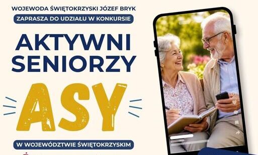 Plakat: Konkurs „Aktywni Seniorzy — świętokrzyskie ASY”