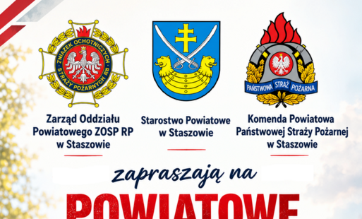 Plakat: Powiatowe Zawody Sportowo-Pożarnicze OSP w Staszowie