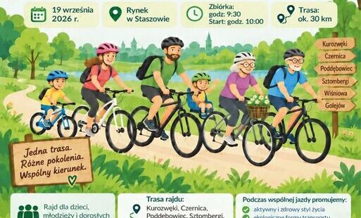 Plakat: Rodzinny Rajd Rowerowy w ramach Europejskiego Tygodnia Mobilności 2026