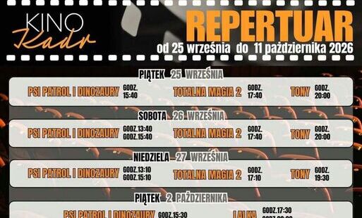 Zdjęcie do  Repertuar kina &bdquo;Kadr&rdquo; od 25 września do 11 października 2026 roku