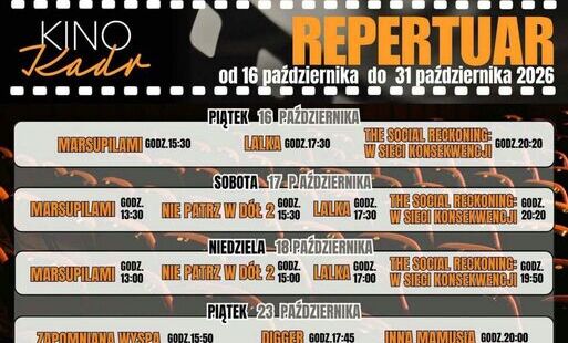 Zdjęcie do Nowy repertuar Kina &bdquo;Kadr&rdquo; w Staszowie &ndash; 16&ndash;31 października