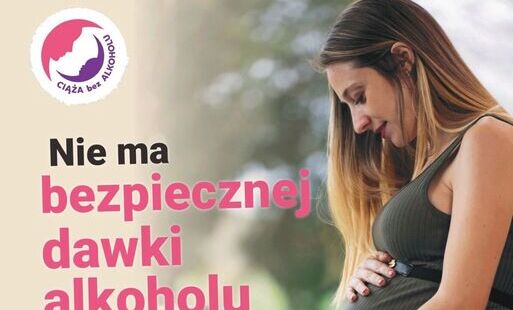 Plakat: Ciąża bez alkoholu – materiały edukacyjne dla mieszkańców