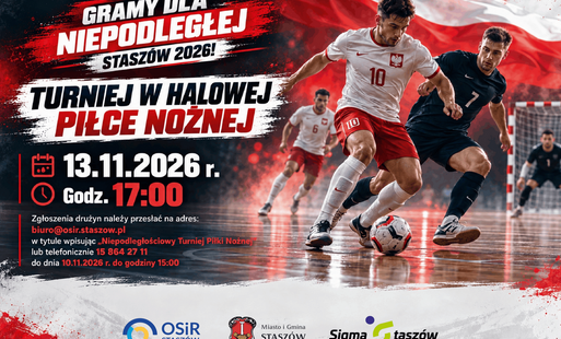 Zdjęcie do &bdquo;Gramy dla Niepodległej - Stasz&oacute;w 2026&rdquo; &ndash; turniej w piłce nożnej halowej