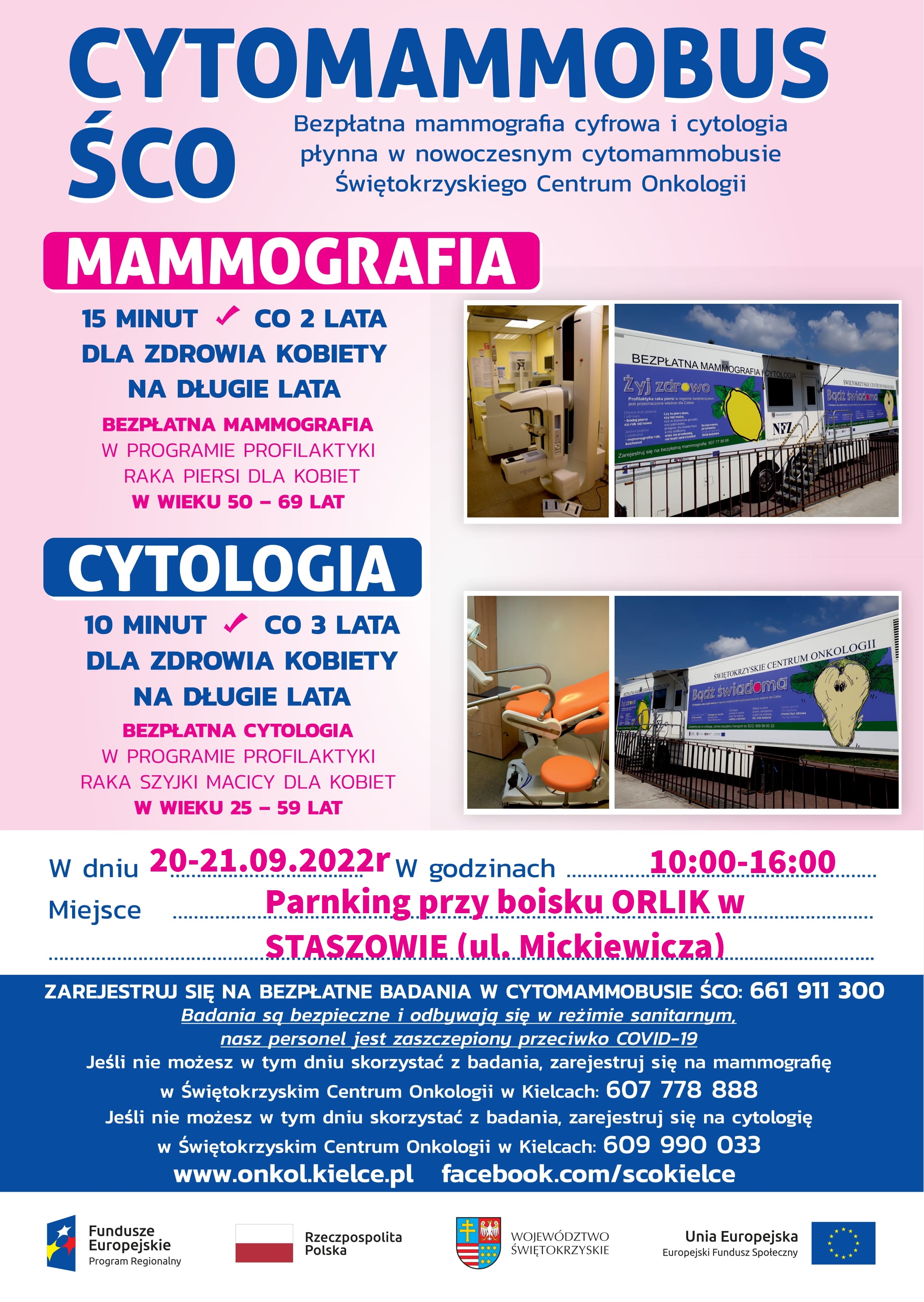 Bezpłatna mammografia i cytologia w Staszowie 